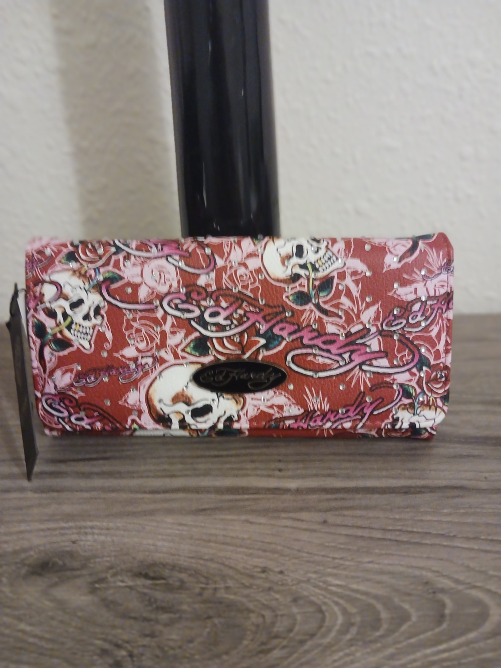 Ed Hardy Red Skull & Rose Print Gothic  Women's Wallet- NWT